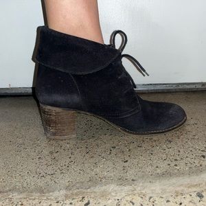 Black genuine leather 6cm heel boot